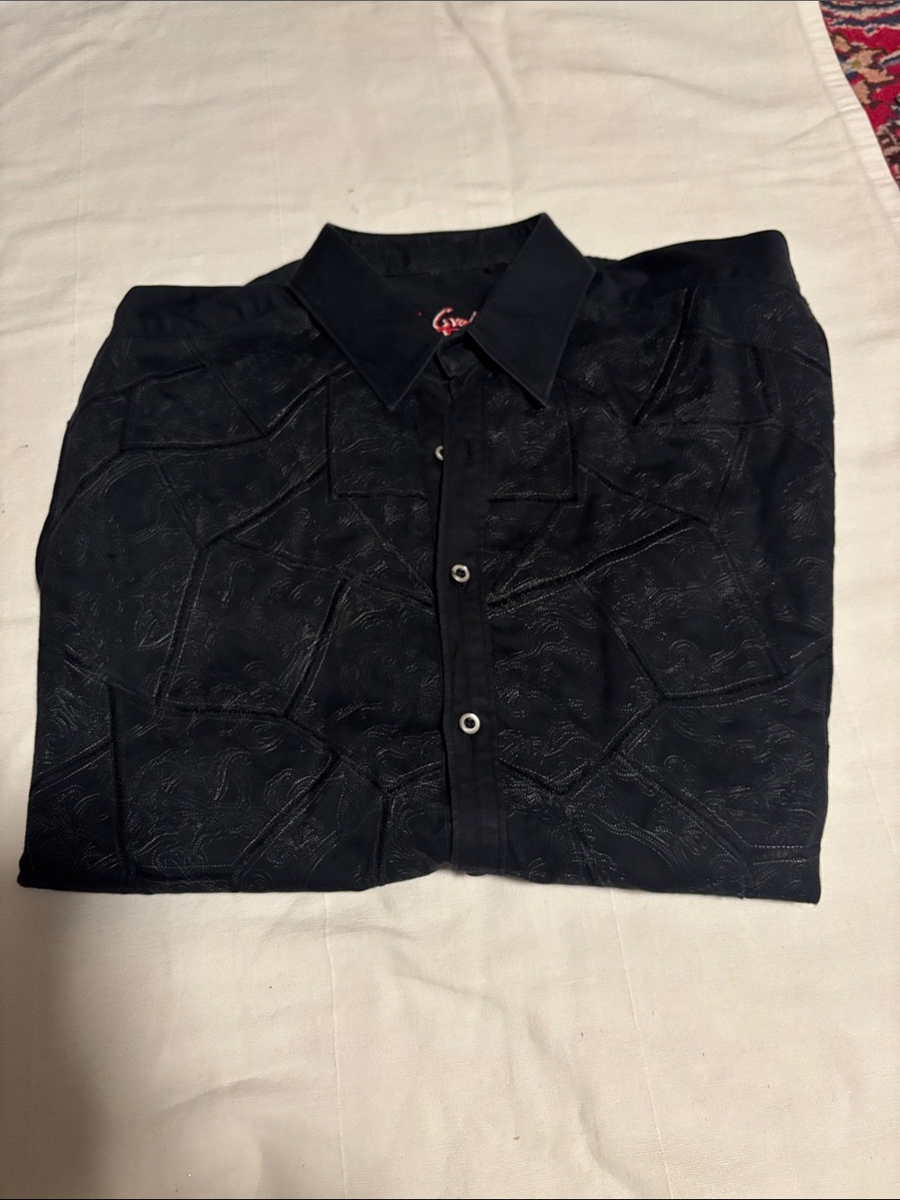 Robert Graham Black Textured Long-Sleeve Button Shirt